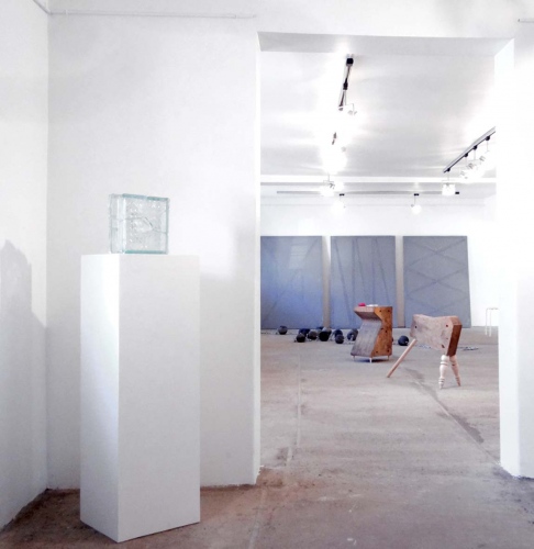 Carlos Bernal, Anna Pabērza, Marta Veinberga. Art is Made by Failure,2015, exhibition view at the Kuldiga Artist's Residency